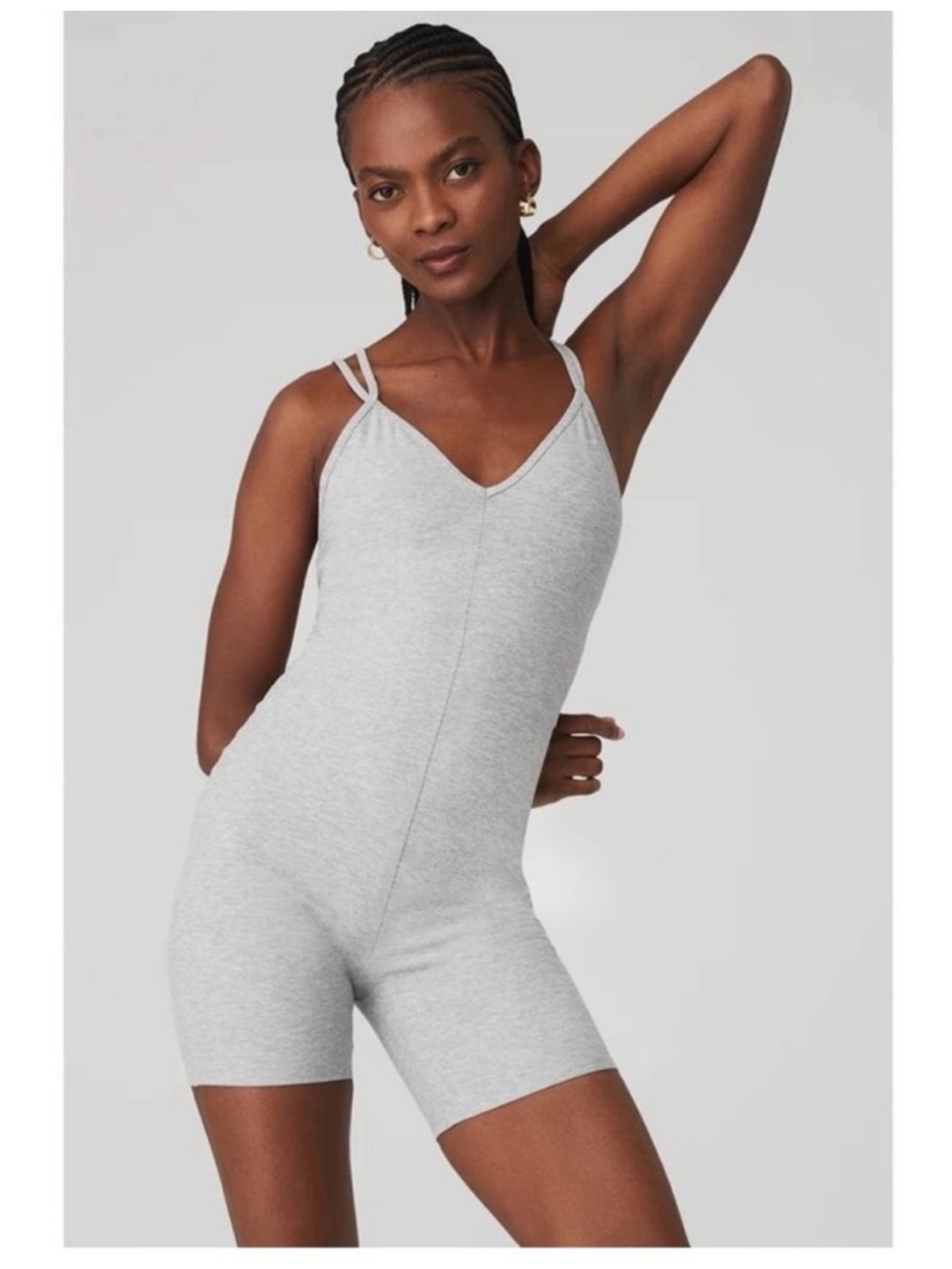 ALO Yoga heather Grey suns out onesie